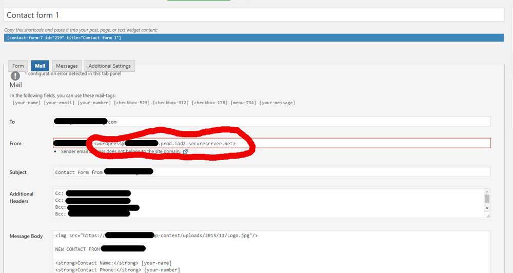 sender failed our fraud detection checks and may not be who they contact form 7 bcc